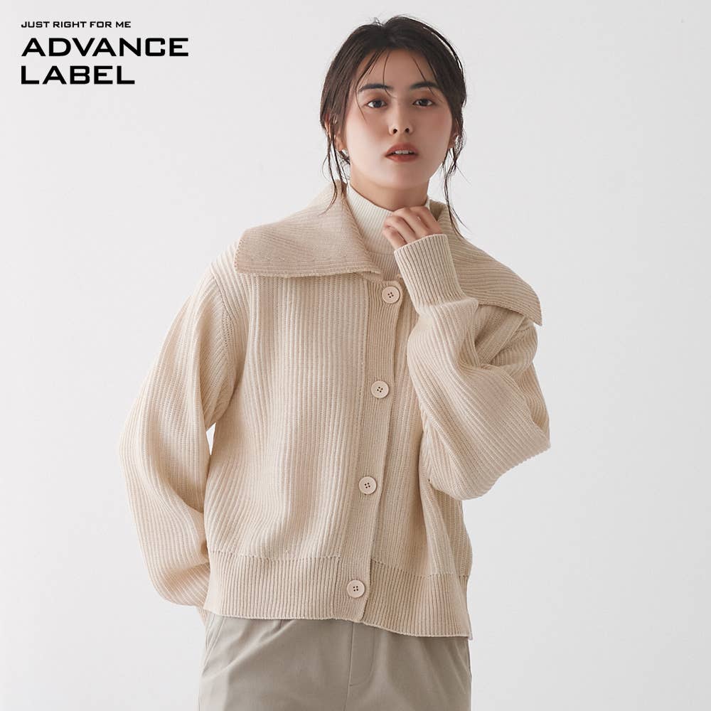 リブ編みニットカーディガン【SALE】